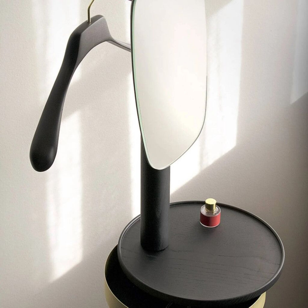 Nomon Galan Women Valet Stand, Walnut Hanger, Black Stained Ash, Graphite Finish