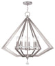 Diamond Chandelier, Brushed Nickel