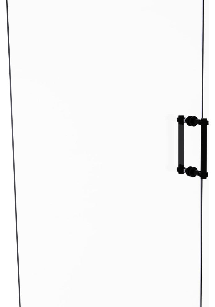 Contemporary 8" Dotted Accent Back to Back Shower Door Pull, Matte Black