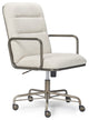 Office Chair, Metal Frame With Caster Wheels & Adjustable Height, Cream White