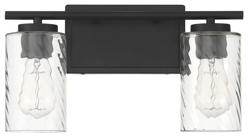 2-Light Bathroom Vanity Light, Matte Black