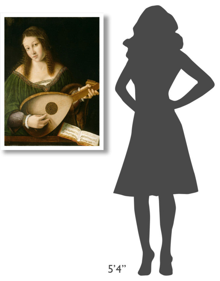 "Lady Playing a Lute" Paper Print by Bartolomeo Veneto and workshop, 26"x34"