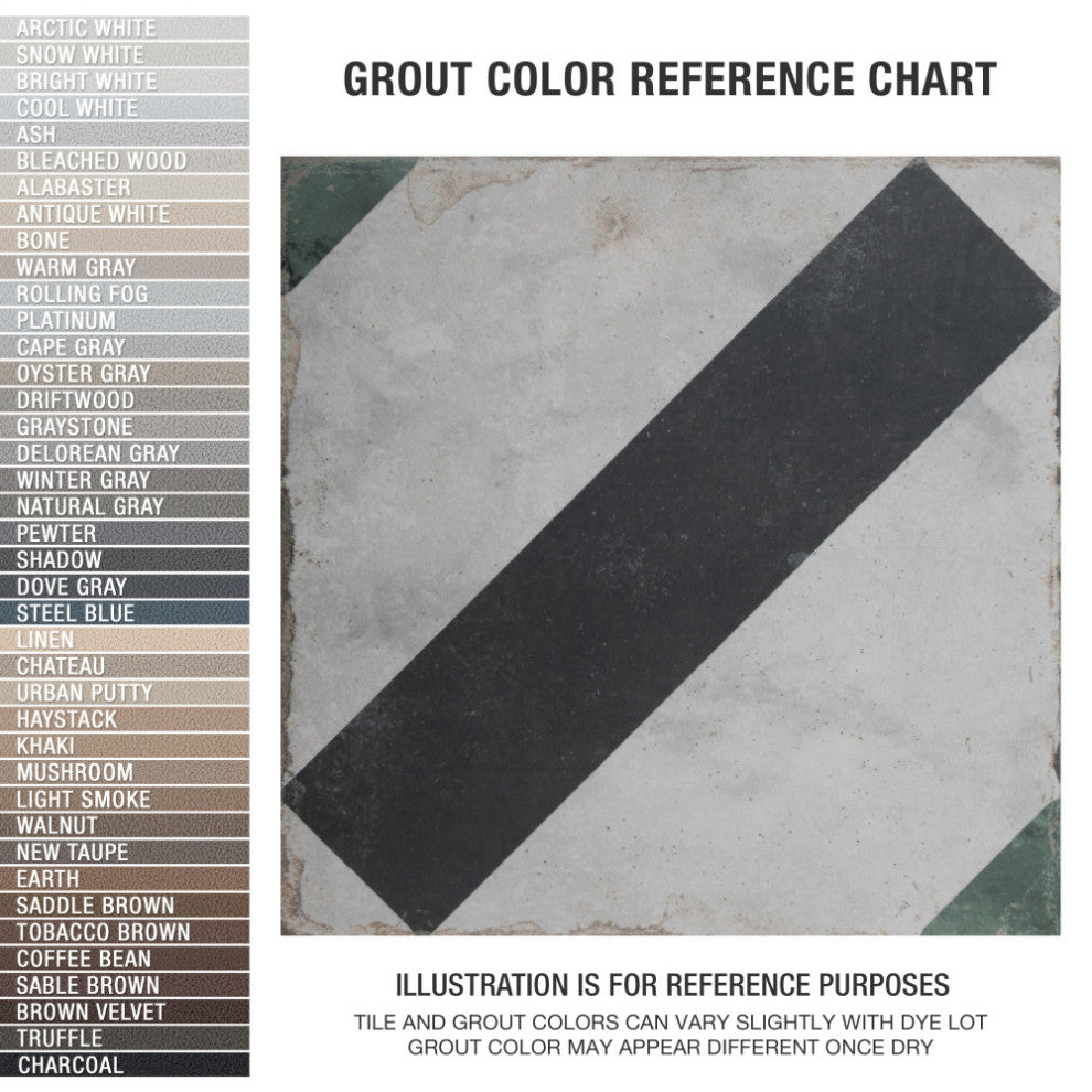 Renaissance Deco Emerald Frame Porcelain Floor and Wall Tile