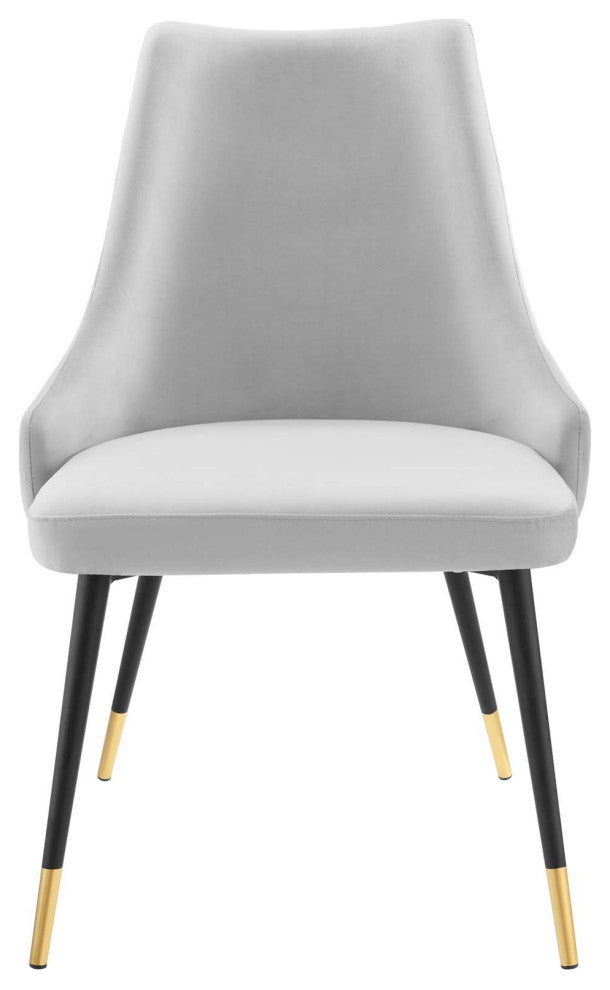 Adorn Dining Side Chair Performance Velvet Set of 2 Light Gray