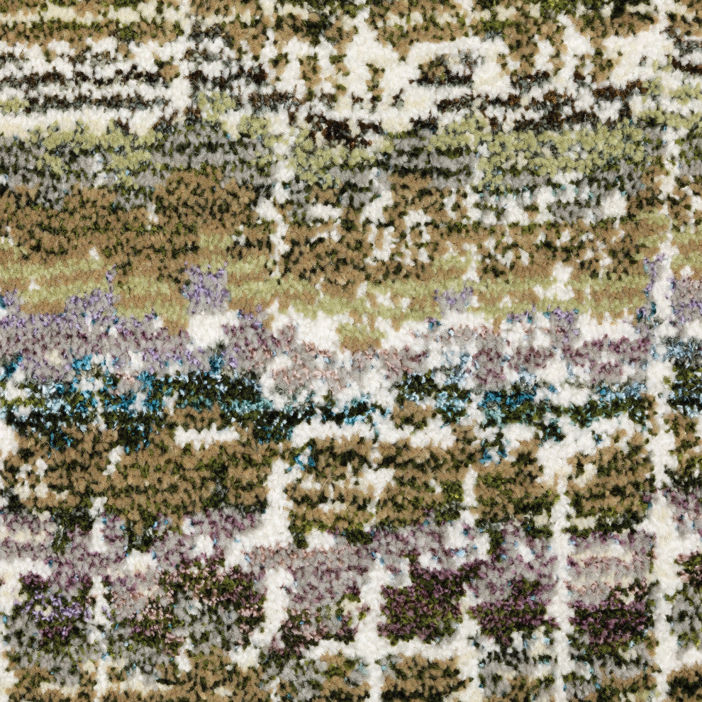 Aegina Gridwork Plaid Green/Multi Area Rug 7'10" x 10'10"