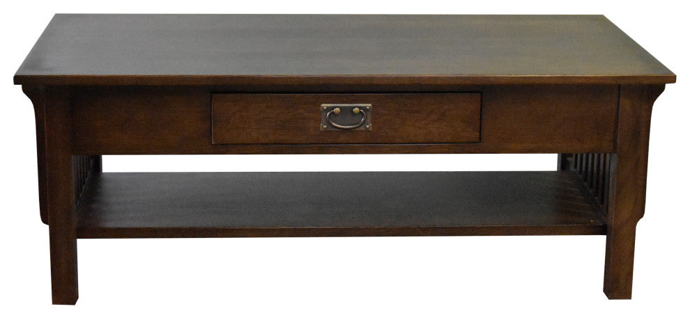 Mission Crofter Style 1-Drawer Coffee Table, Walnut