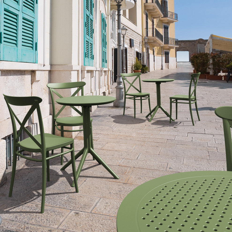 Sky Round Folding Table 24" Olive Green