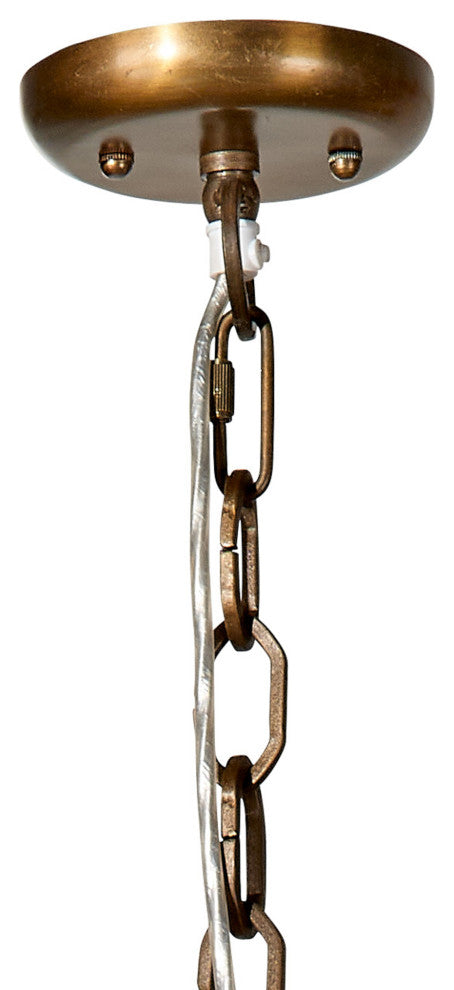 Clamshell Wood Beaded 4-Light Chandelier, Natural