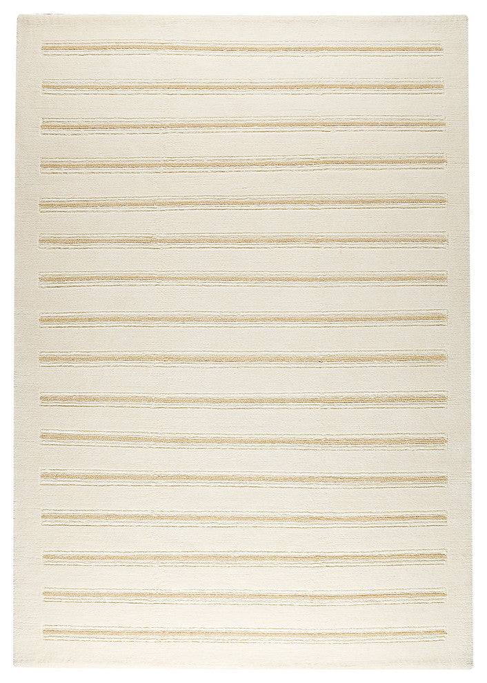 Hand Knotted White New Zealand Wool Area Rug