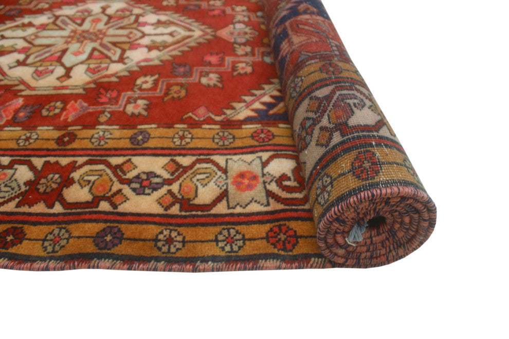 Fine Vintage Distressed Nazafari Rust/Beige Runner, 3'8x10'10