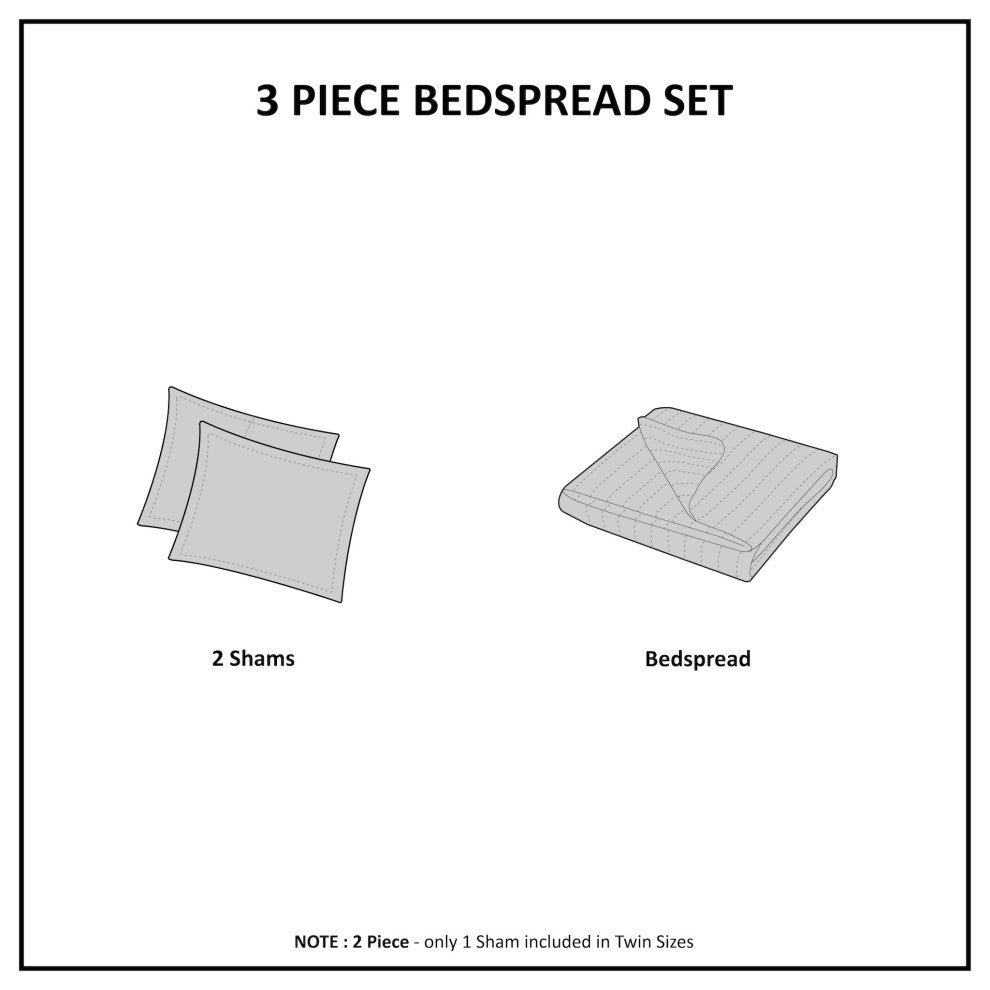 Madison Park Quilted Microfiber Bedspread Set, Queen