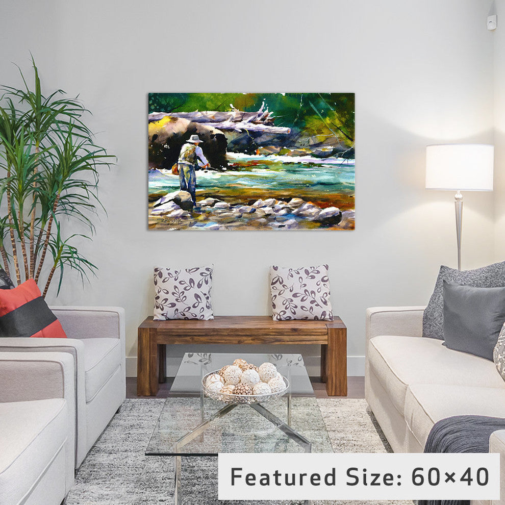 "Fishing" by Dean Crouser, 26x18x1.5