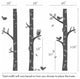 Birch Tree With Owl and Birds Wall Decal, Color Scheme C