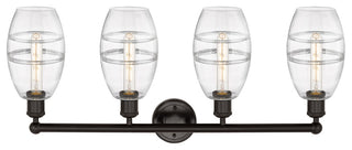 Edison-Vaz 4-Light 33" Bath Vanity Light, Oil Rubbed Bronze, Clear