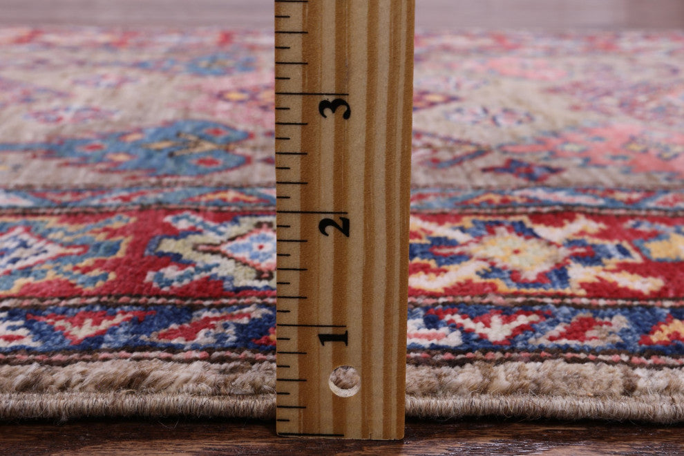 Runner Super Kazak Handmade Wool Rug 2' 6" X 10' 2" Q7499