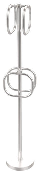 Towel Stand with 4 Integrated Towel Rings, Satin Chrome