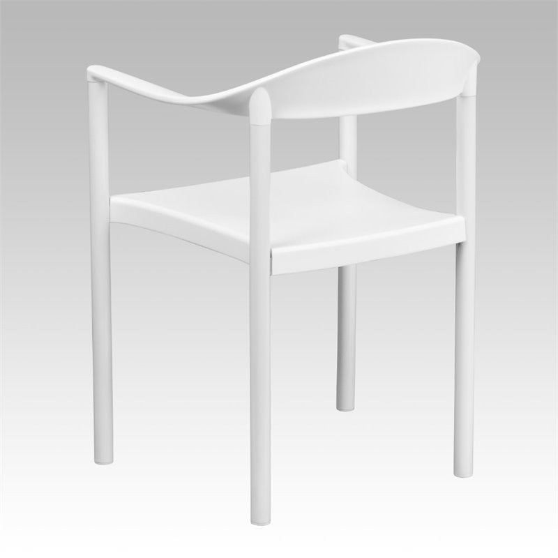 Flash Furniture Hercules Plastic Cafe Stacking Chair in White
