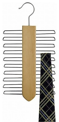 Wooden Tie Hanger, Vertical Style, Natural