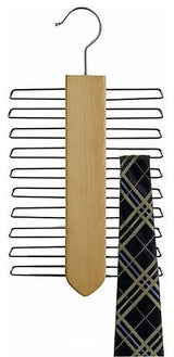 Wooden Tie Hanger, Vertical Style, Natural