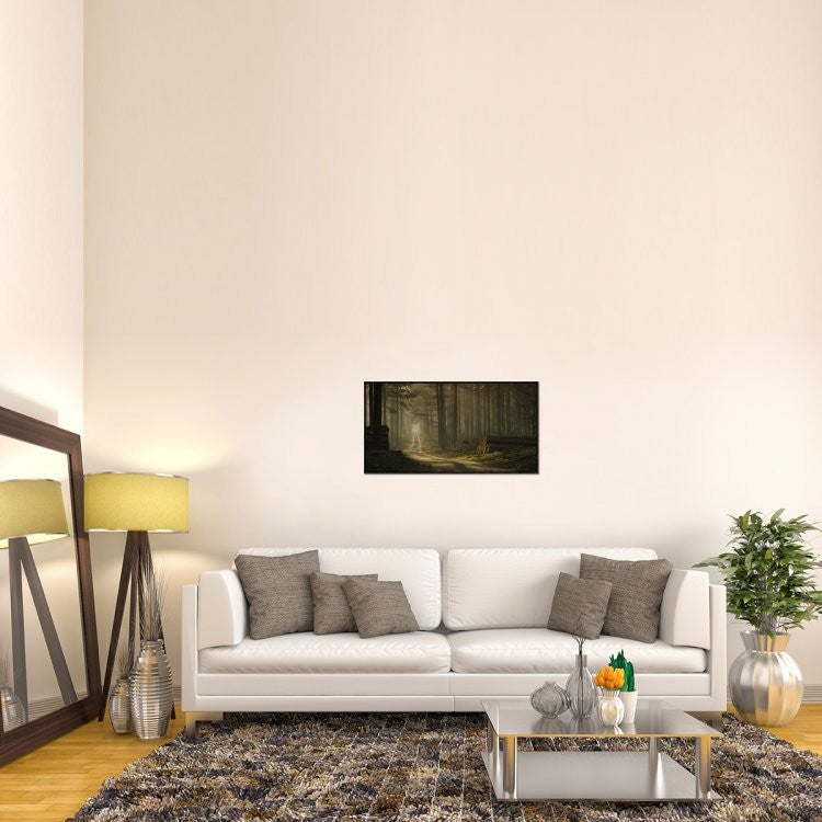 "A Forest Walk" Framed Canvas Giclee by Jan Paul Kraaij, 37x19"