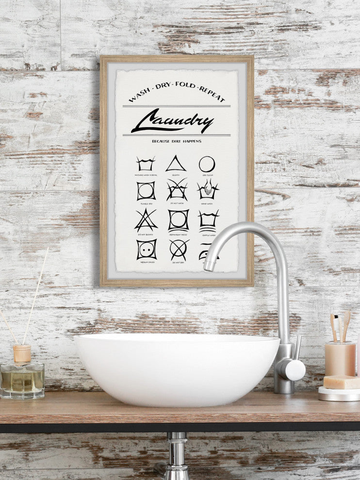 "Laundry Because Dirt Happens" Framed Painting Print, 30x45