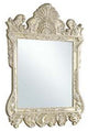 Benzara BM275050 61" Wall Mirror, Oversized Floral Carving, Champagne Silver