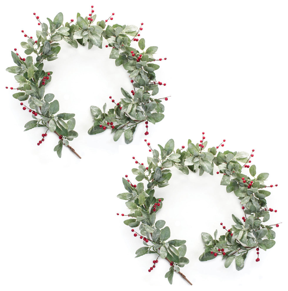 Mistletoe Garland With Berries, 2-Piece Set