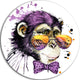 Cool Monkey, Animal Round Wall Art, 11"