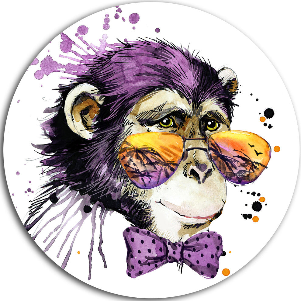 Cool Monkey, Animal Round Wall Art, 11"