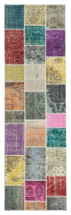 Rug N Carpet - Handwoven Oriental 3' 0" x 9' 10" Antique Patchwork Runner Rug