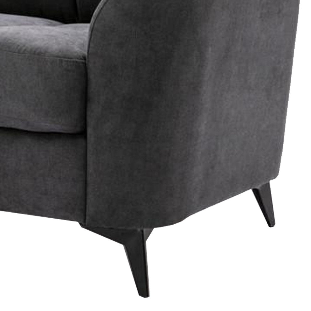 Benzara BM287970 Odin 2 Piece Sofa and Loveseat Set, Tufted Cushions, Gray