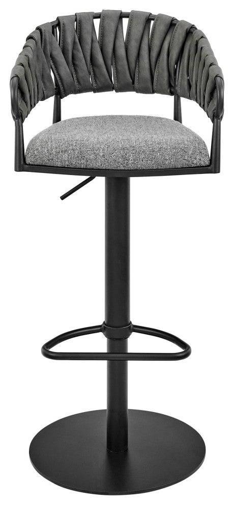 Silabe Adjustable Counter or Bar Stool in Black Metal