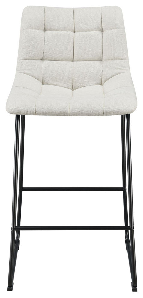 Seth, QSD6099 5B 30" Linen White Bar Stool, Set of 2