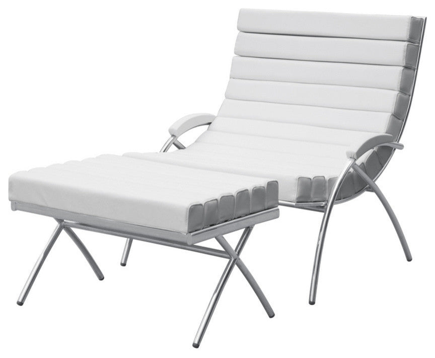 Modern Classics Classic Chair and Ottoman, White