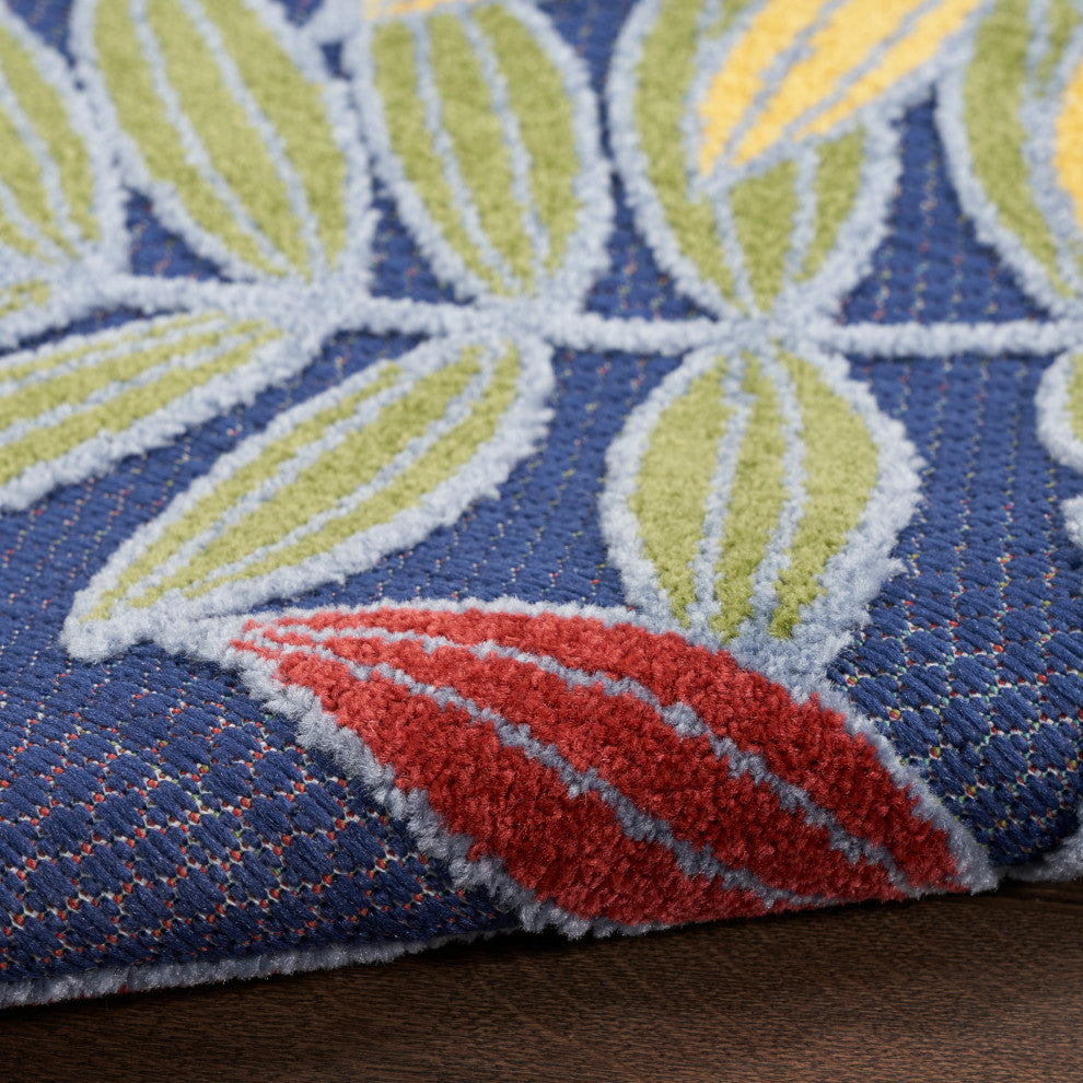 Nourison Aloha 9' x 12' Navy Multicolor Outdoor Area Rug