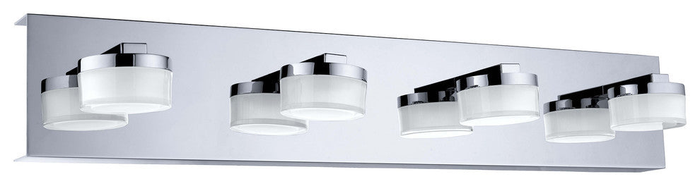 LED Bath Light, Chrome Finish and Clear and Satin Glass