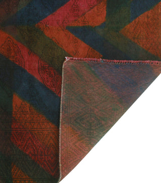 Vintage Rainbow-Dye Khaldun Rust/Blue Rug, 4'2 x 6'3