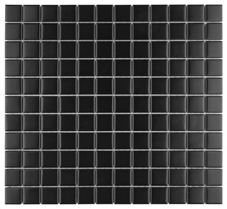 Metro 1" Square Matte Black Porcelain Floor and Wall Tile