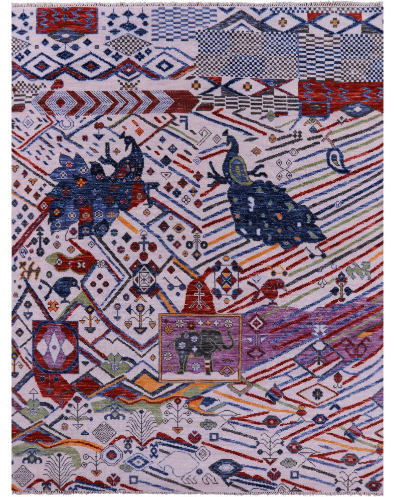 8' 1" X 10' 2" Moroccan Hand-Knotted Wool Rug - Q15859