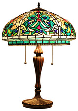 Doloris Tiffany-Style Victorian Stained Glass Table Lamp 17" Width