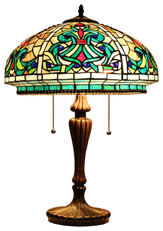 Doloris Tiffany-Style Victorian Stained Glass Table Lamp 17" Width