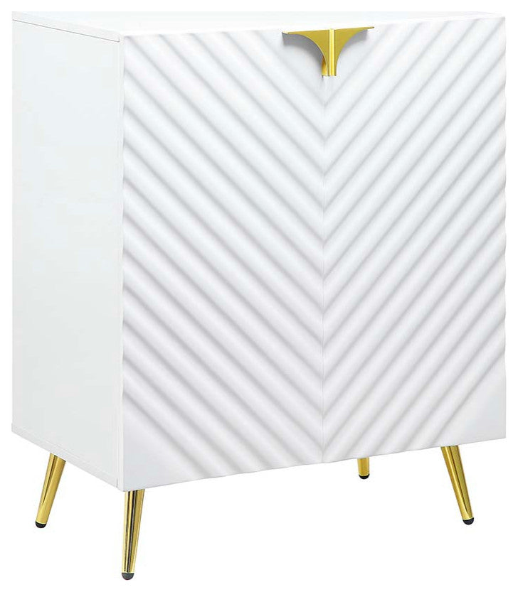 Acme Gaines Console Table White High Gloss Finish