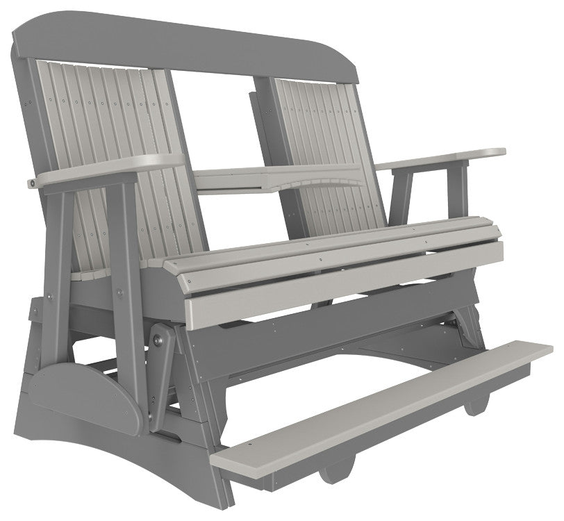 Poly Classic Glider, Dove Gray & Slate, 5 Foot, Balcony