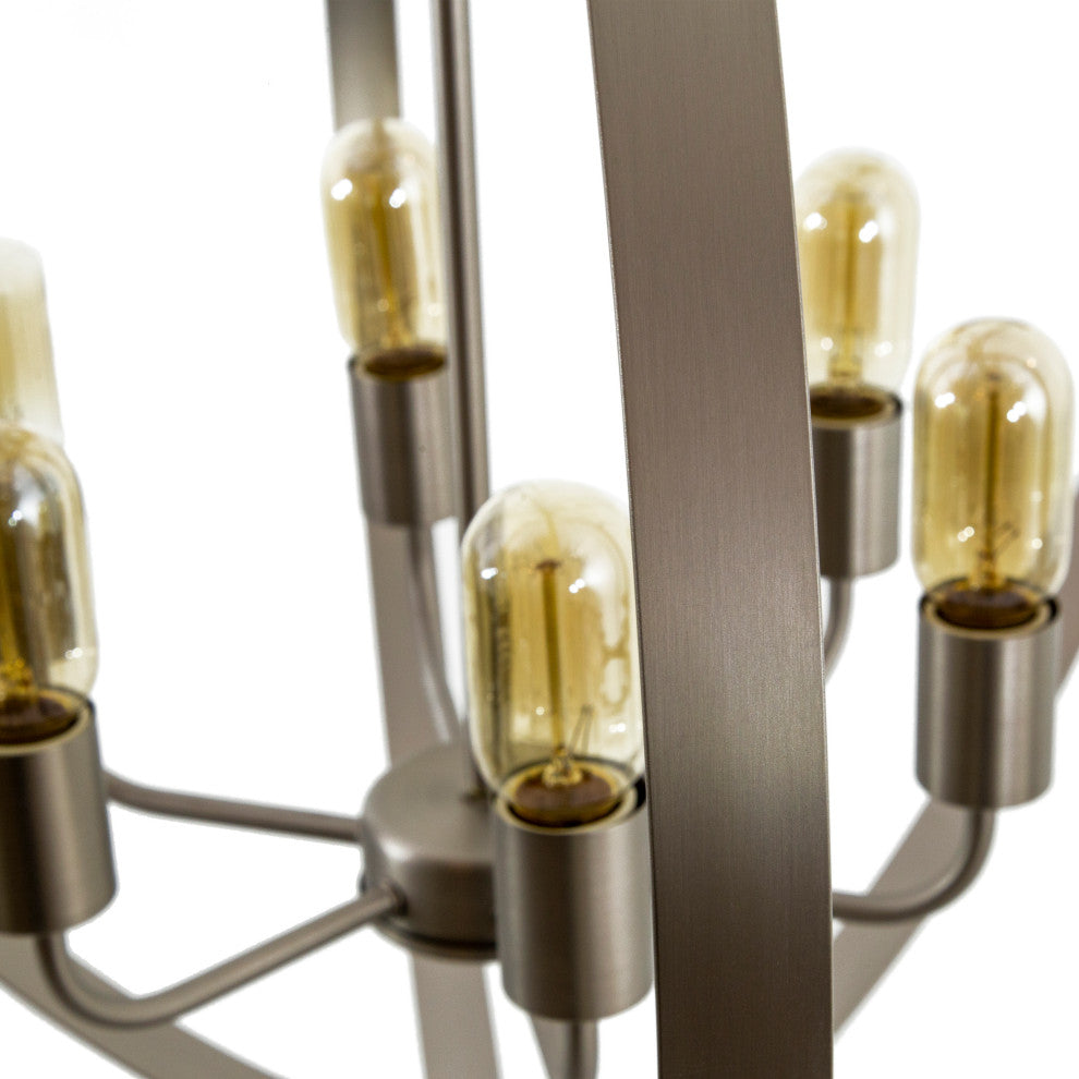 Tira 6-Light Orb Chandelier, Satin Nickel