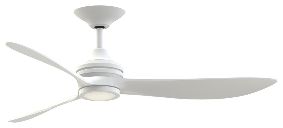 Aviara 60" Indoor/Outdoor Fan With LED Light Kit White/Washed Blades