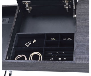 Vanity Desk, Black Oak and Chrome