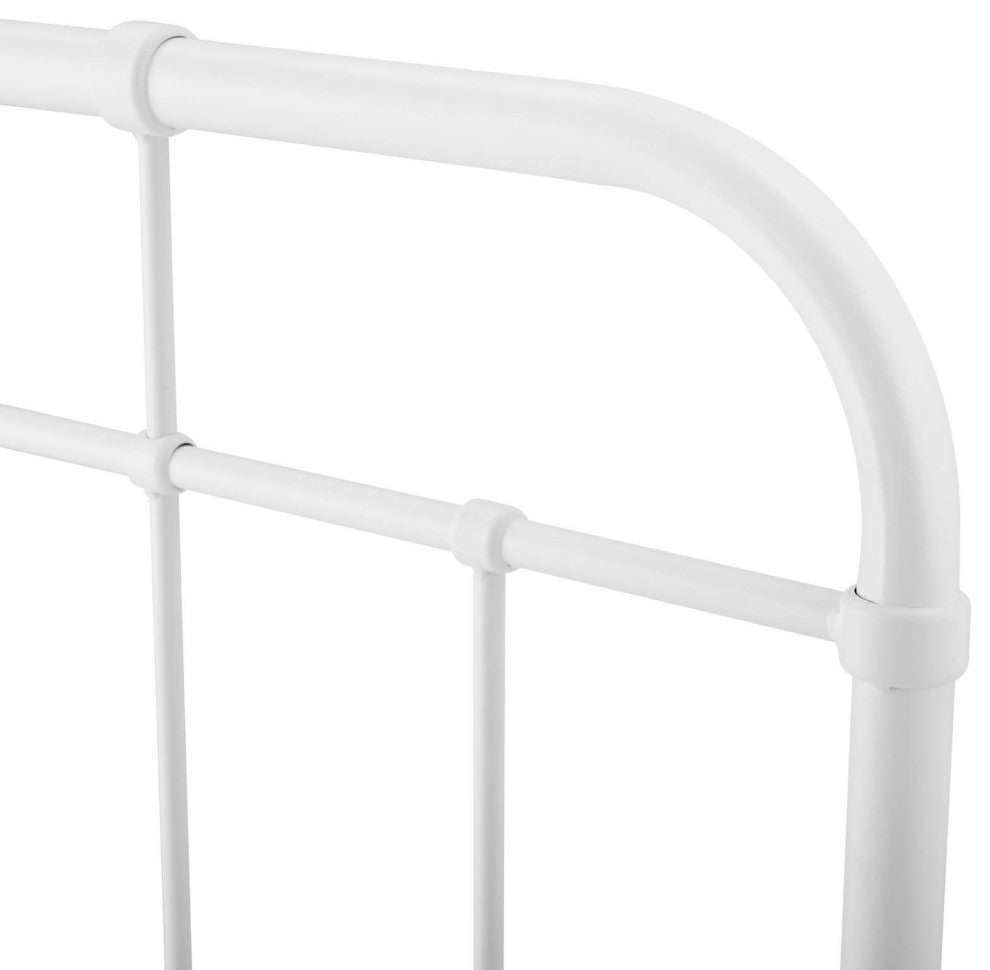 Headboard, King Size, Metal, White, Modern Farmhouse, Bedroom Master Suite