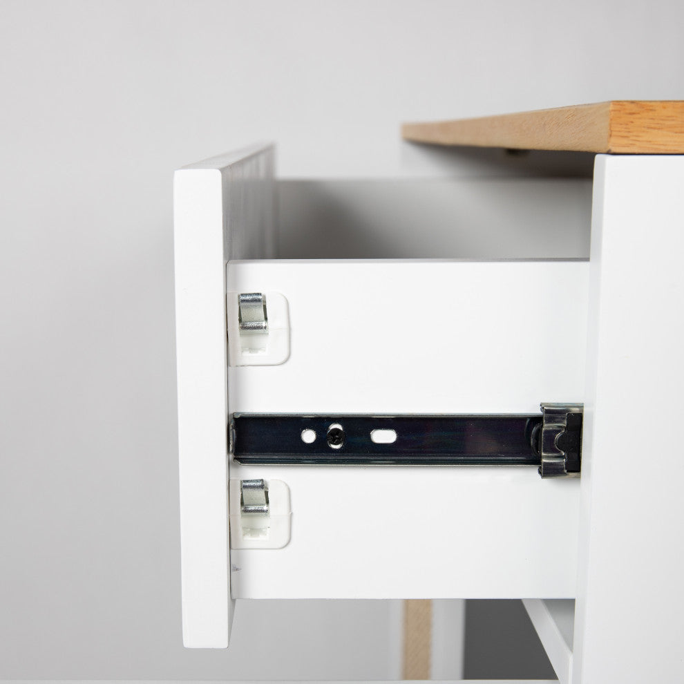 Lifestyle image of the cabinet with doors open, revealing the interior in a real environment.