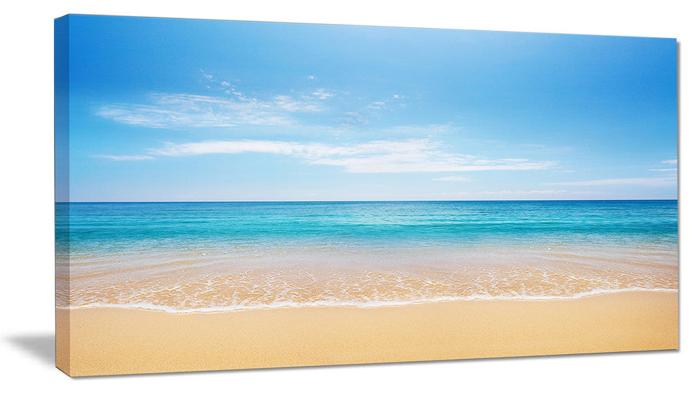 "Calm Blue Sea and Sky" Seashore Photography Canvas Print, 40"x20"