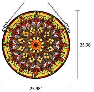 CHLOE Lighting ARABELLA Tiffany-Style Victorian Stained Glass Window Panel